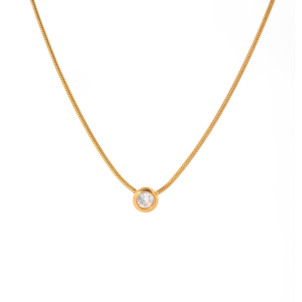 Aura Bezel Solitaire Floating Necklace