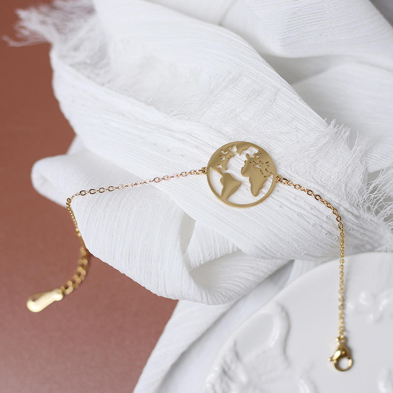 Wanderlust Cutout World Map Pendant Necklace