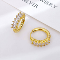 Iris Baguette Crystal Huggie Hoop Earrings