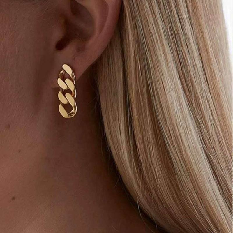 Sienna Curb Chain Link Drop Earrings