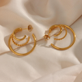 Aurelia Layered Triple Hoop Earrings