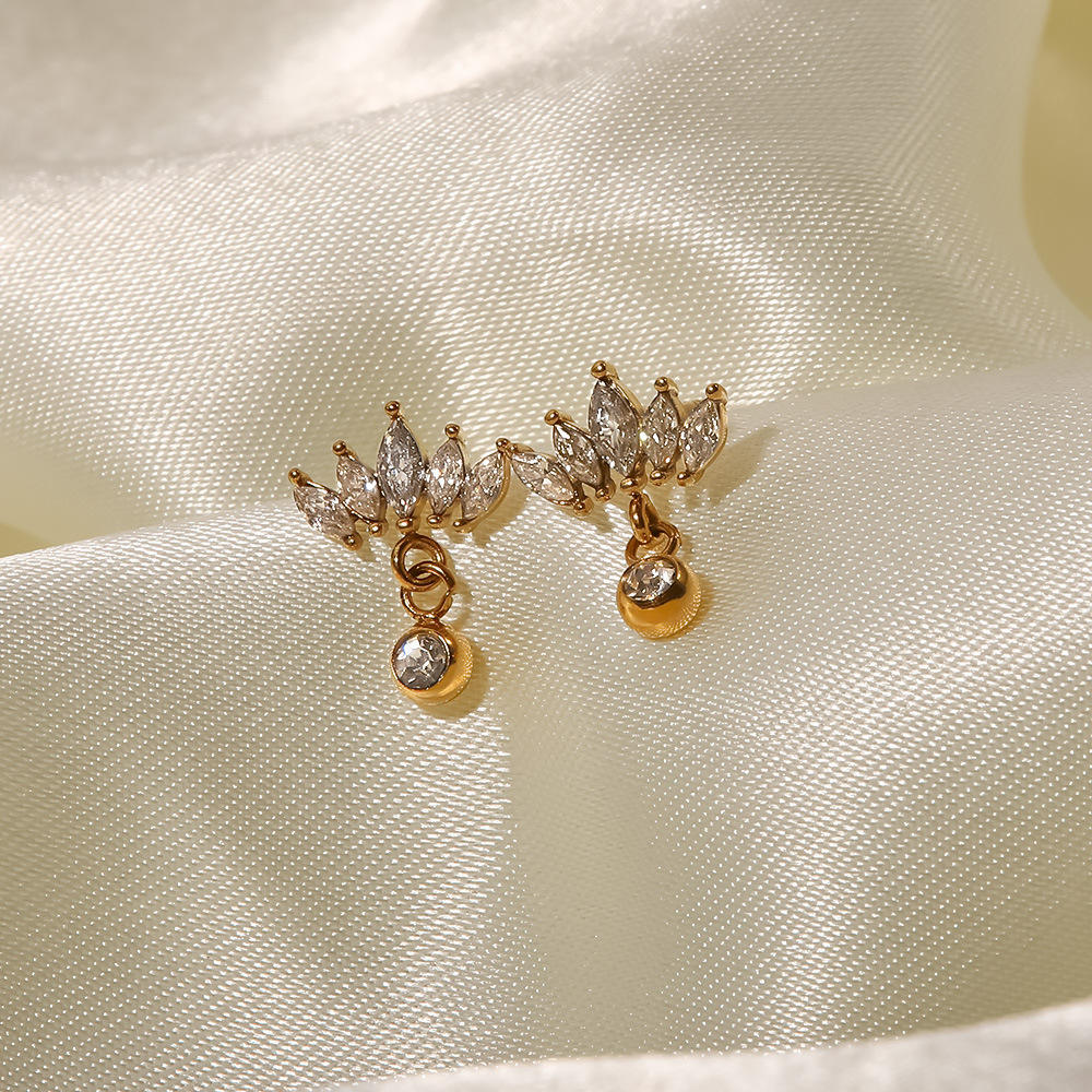 Freya Marquise Crystal Fan Stud Earrings