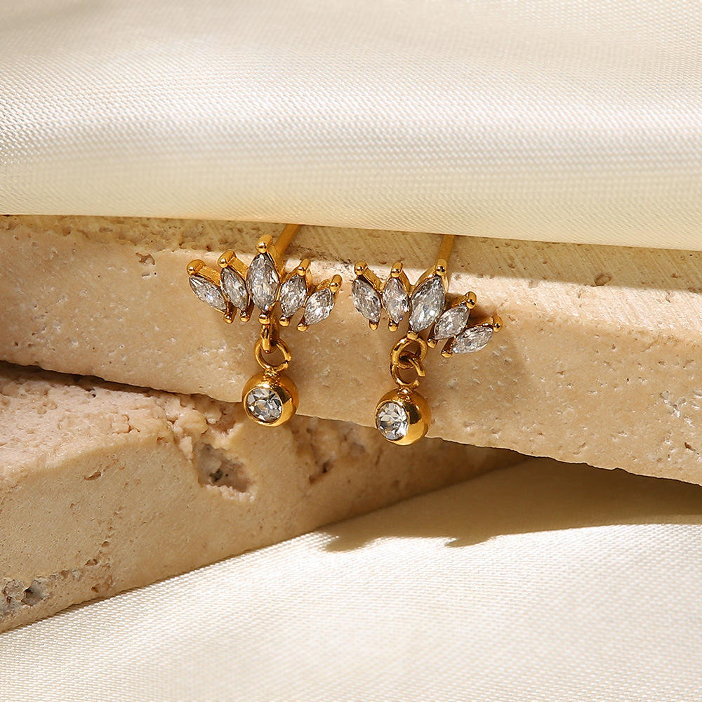 Freya Marquise Crystal Fan Stud Earrings