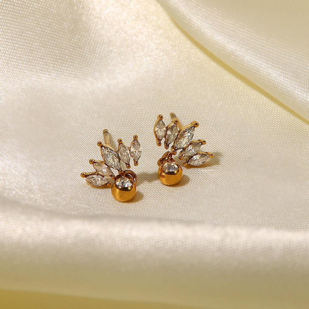 Freya Marquise Crystal Fan Stud Earrings