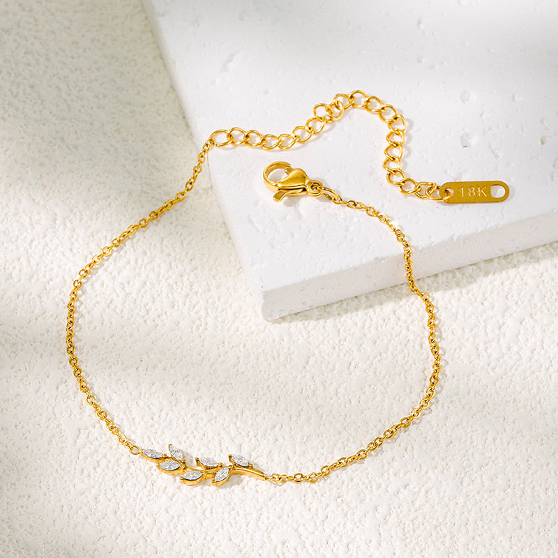 Amari Olive Branch Marquise Crystal Bracelet