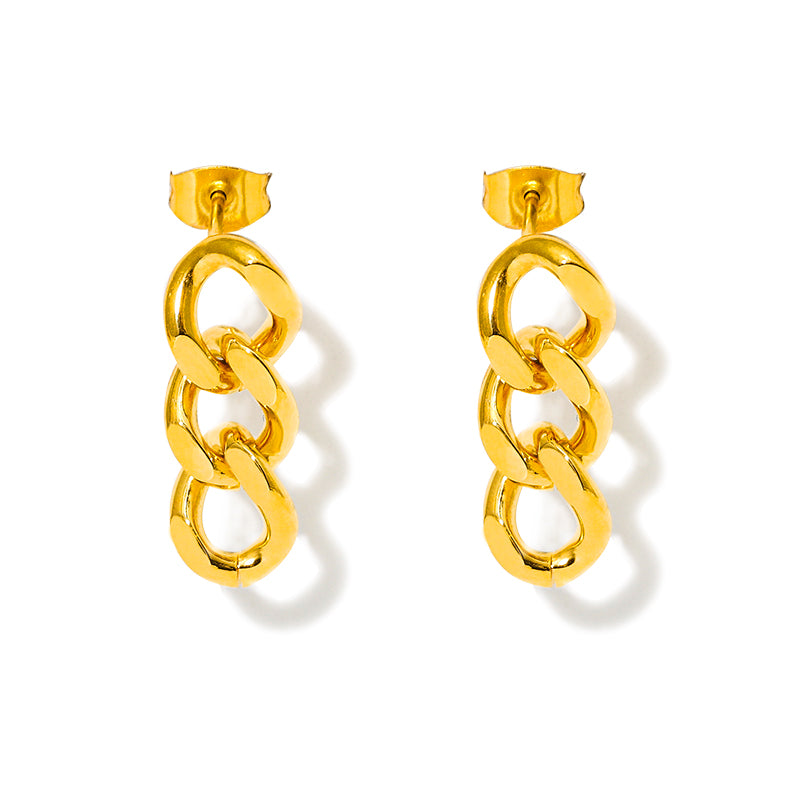 Sienna Curb Chain Link Drop Earrings