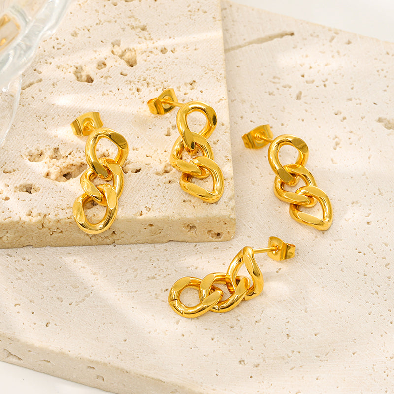 Sienna Curb Chain Link Drop Earrings