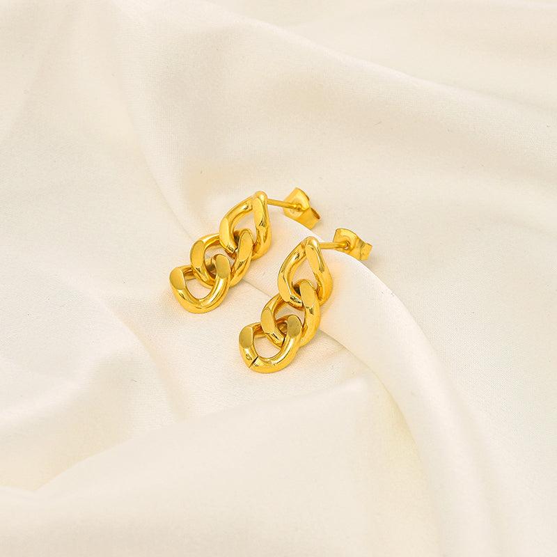 Sienna Curb Chain Link Drop Earrings