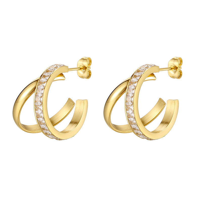 Zuri Interlocking Double Band Hoop Earrings