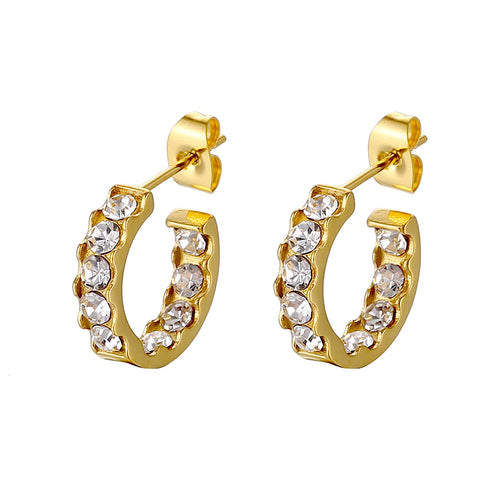 Amari Scalloped Crystal Hoop Earrings