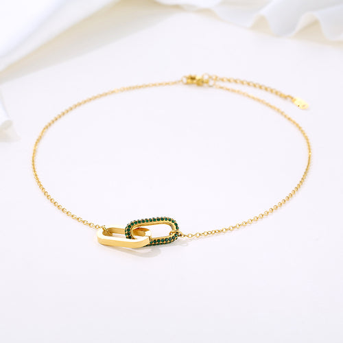 Aria Interlocking Carabiner Link Necklace