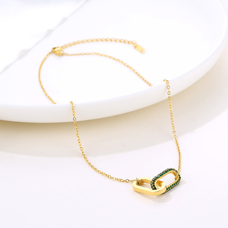 Aria Interlocking Carabiner Link Necklace