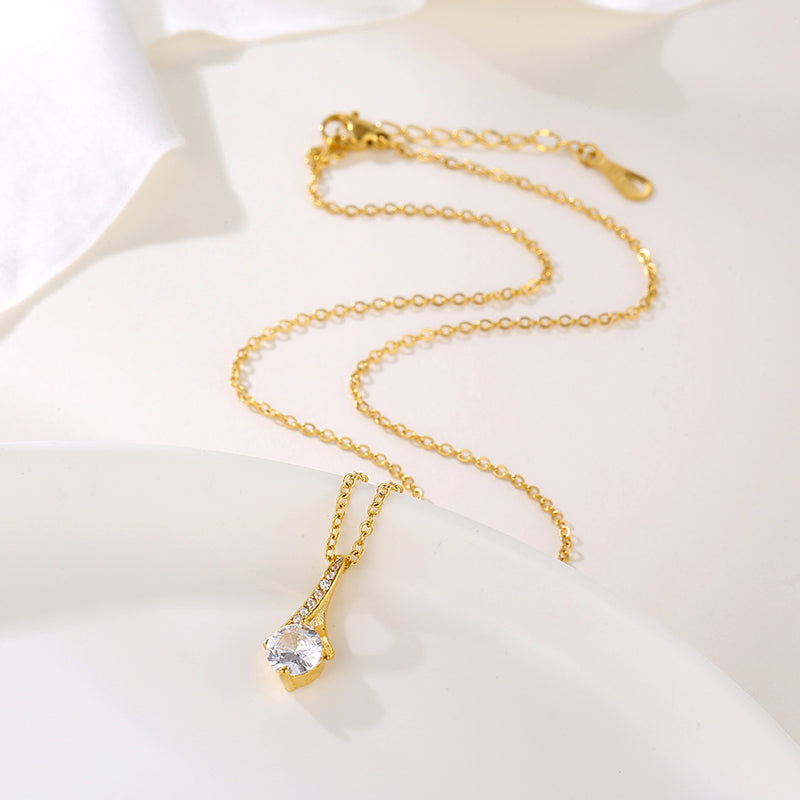 Seraphina Solitaire Ribbon Pendant Necklace