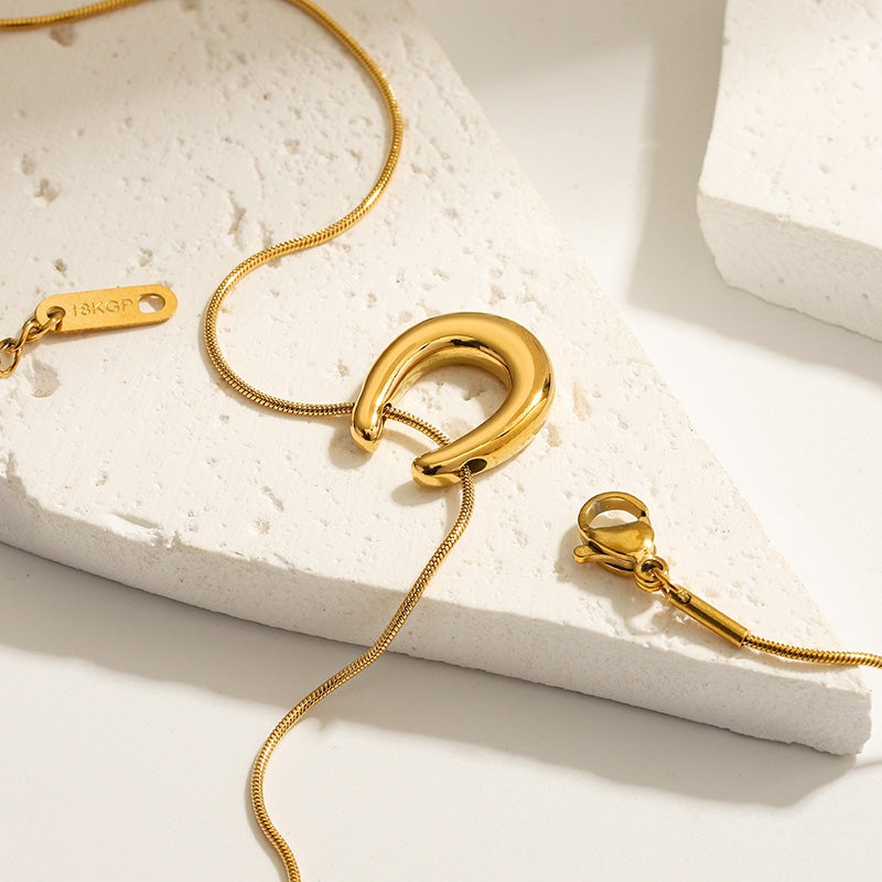 Fortuna Horseshoe Slider Necklace
